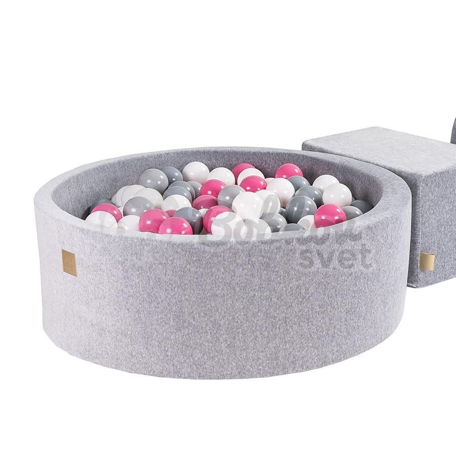Penová hracia zostava so suchým bazénom MeowBaby® model 1036 (grey) s guličkami 200 ks