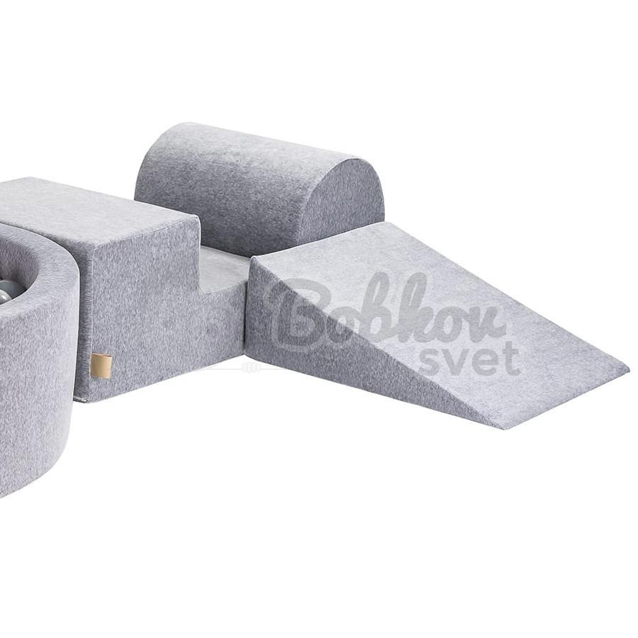 Penová hracia zostava so suchým bazénom MeowBaby® model 1036 (grey) s guličkami 200 ks