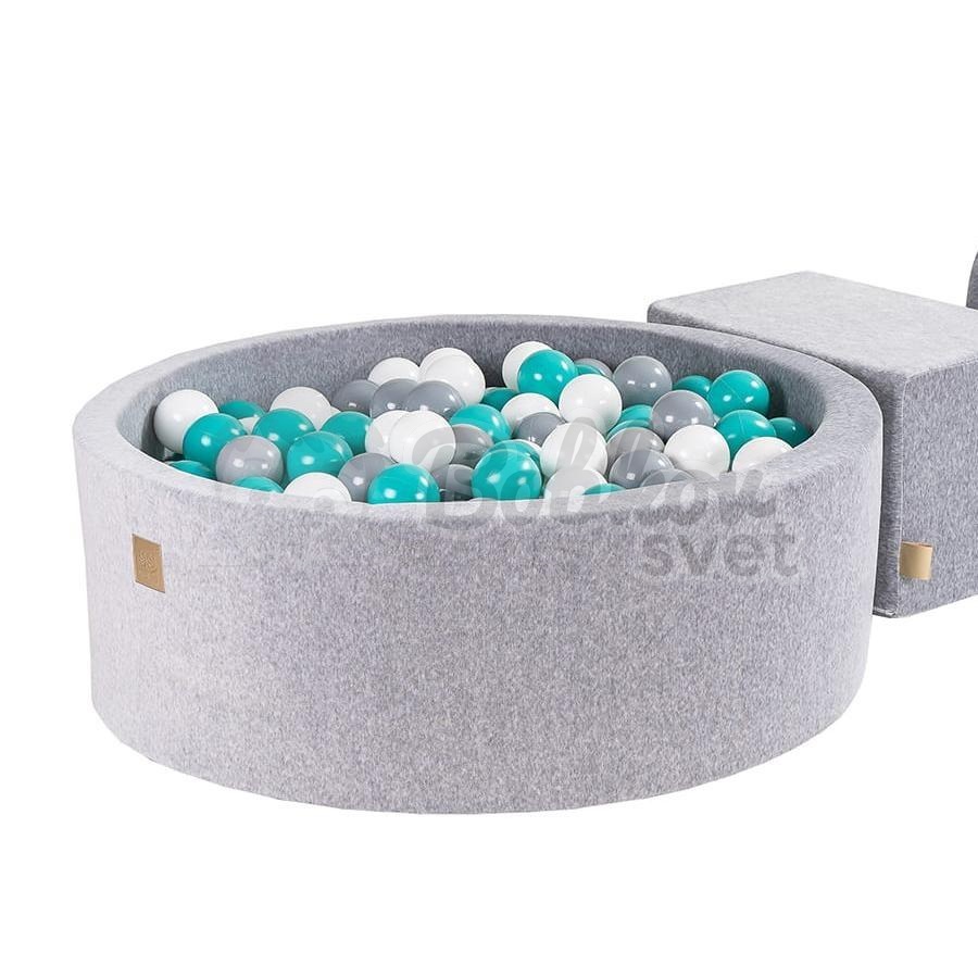 Penová hracia zostava so suchým bazénom MeowBaby® model 1037 (grey) s guličkami 200 ks