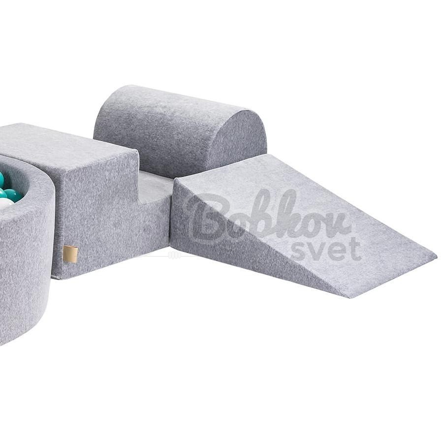Penová hracia zostava so suchým bazénom MeowBaby® model 1037 (grey) s guličkami 200 ks