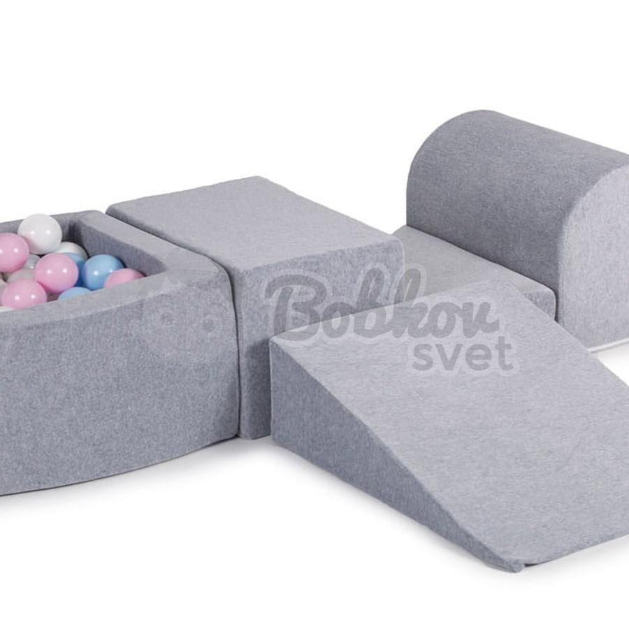Bazénová hracia zostava sivá + sada 100 guličiek - model KR0001