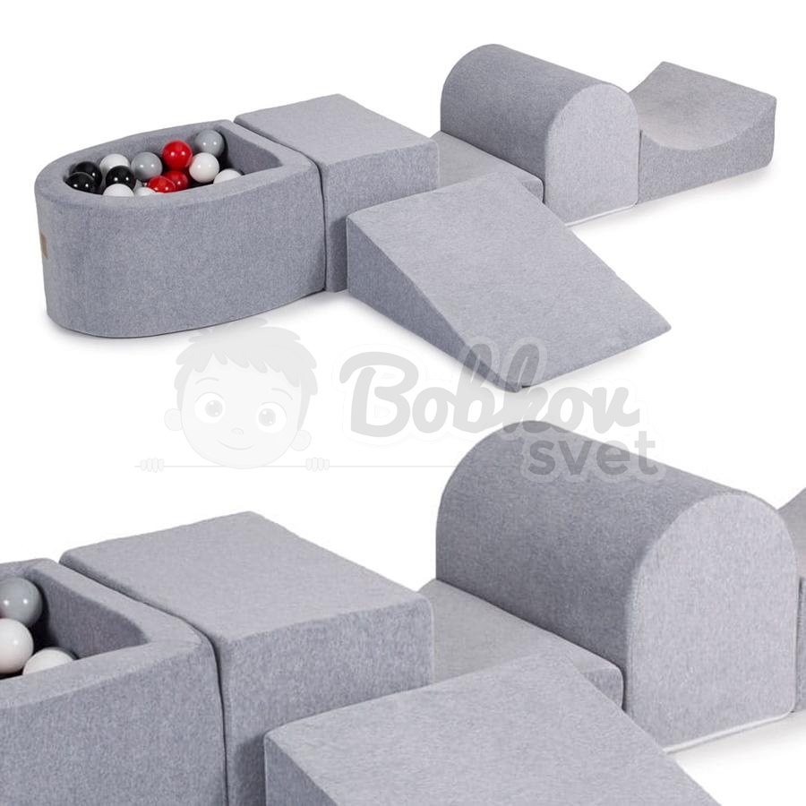 Bazénová hracia zostava sivá + sada 100 guličiek - model KR0013