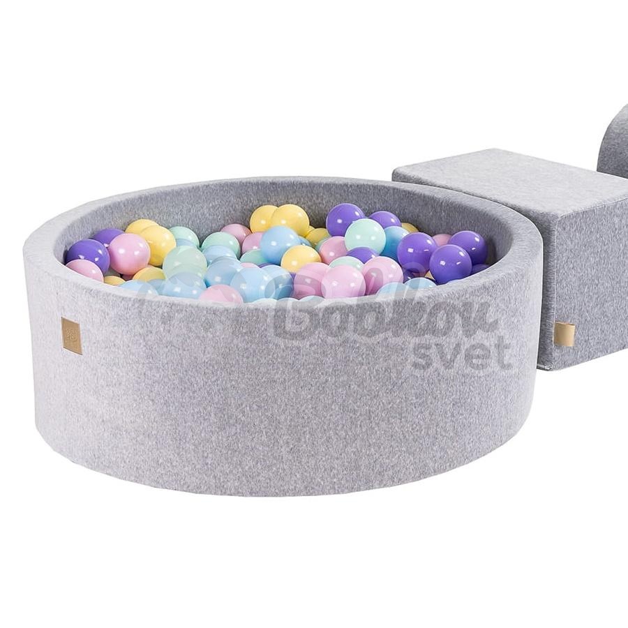 Penová hracia zostava so suchým bazénom MeowBaby® model KR3S (grey) s guličkami 200 ks