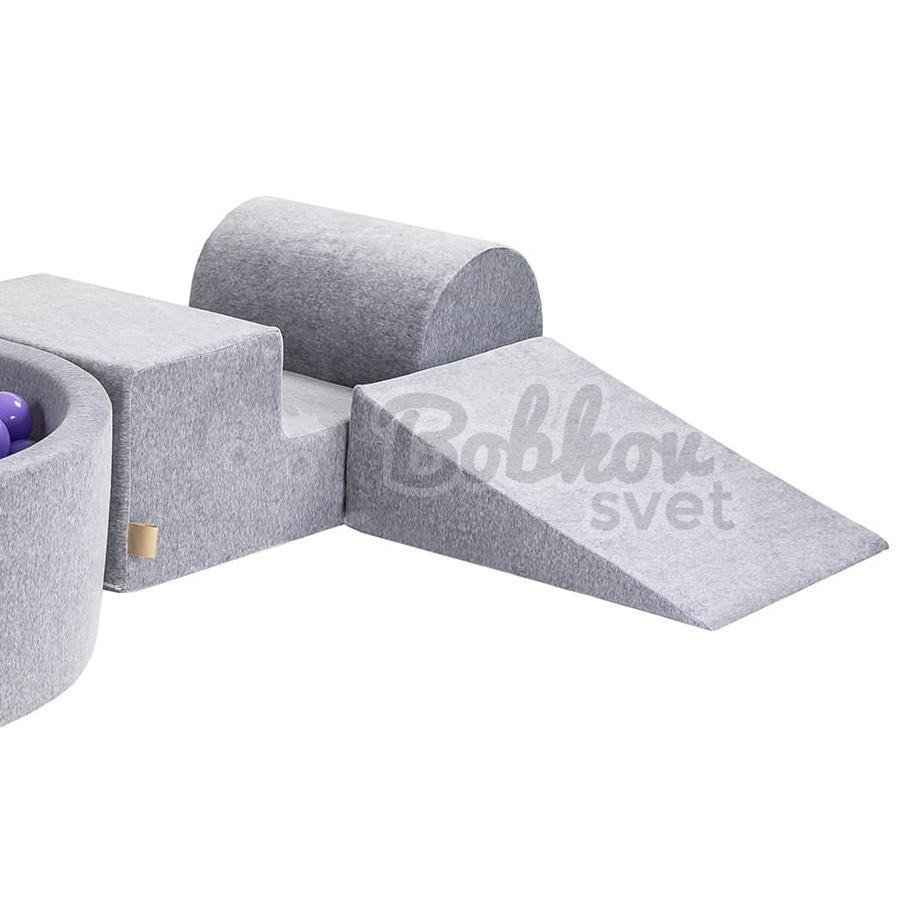 Penová hracia zostava so suchým bazénom MeowBaby® model KR3S (grey) s guličkami 200 ks