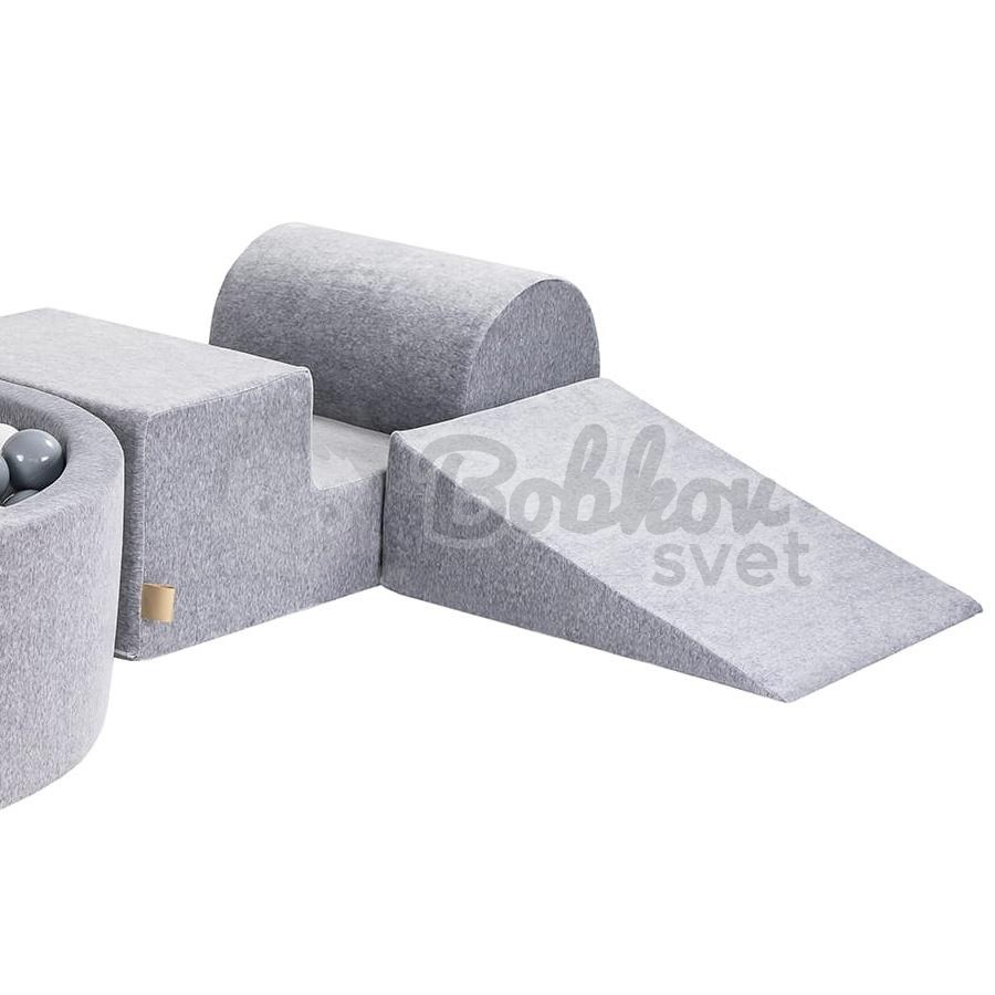 Penová hracia zostava so suchým bazénom MeowBaby® model KR3L (grey) s guličkami 200 ks