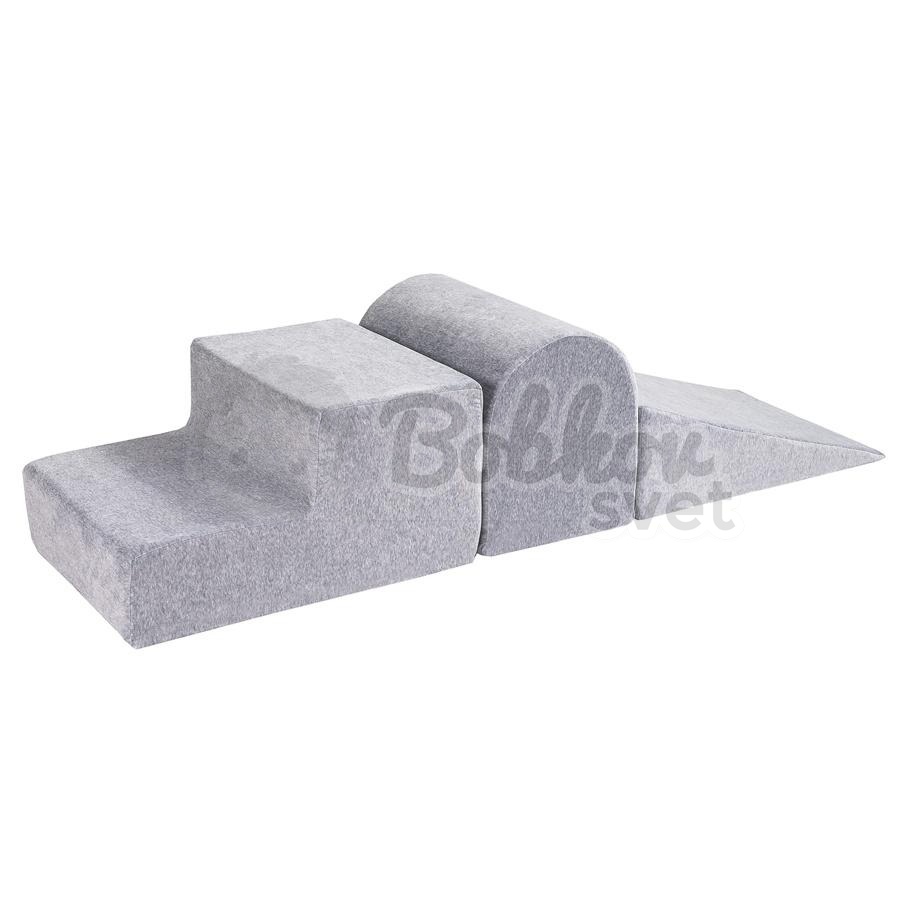 Penová hracia zostava / 4 bloky na cvičenie - farba bledo šedá
