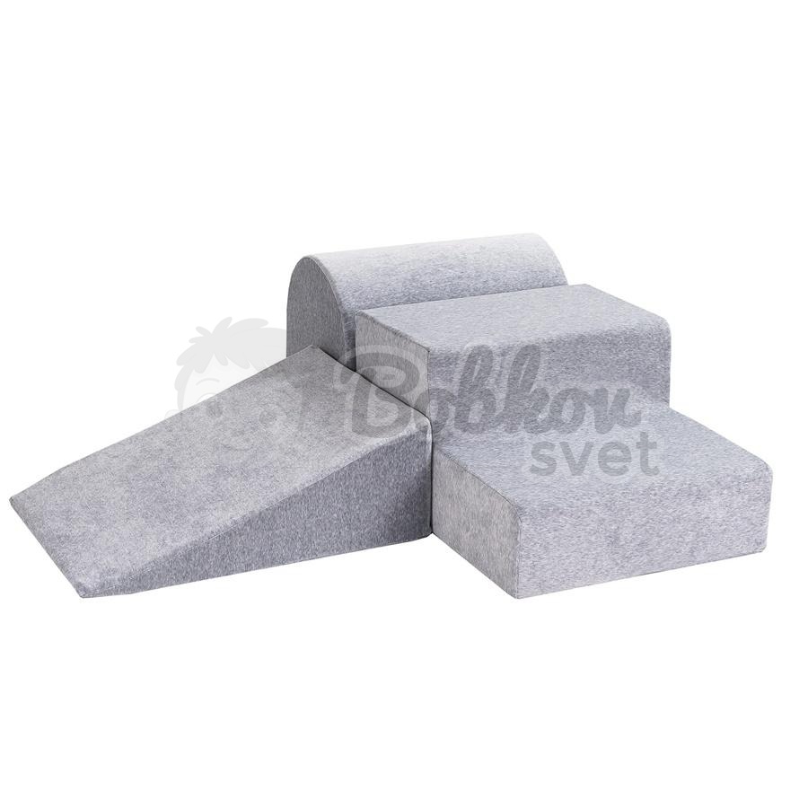 Penová hracia zostava / 4 bloky na cvičenie - farba bledo šedá