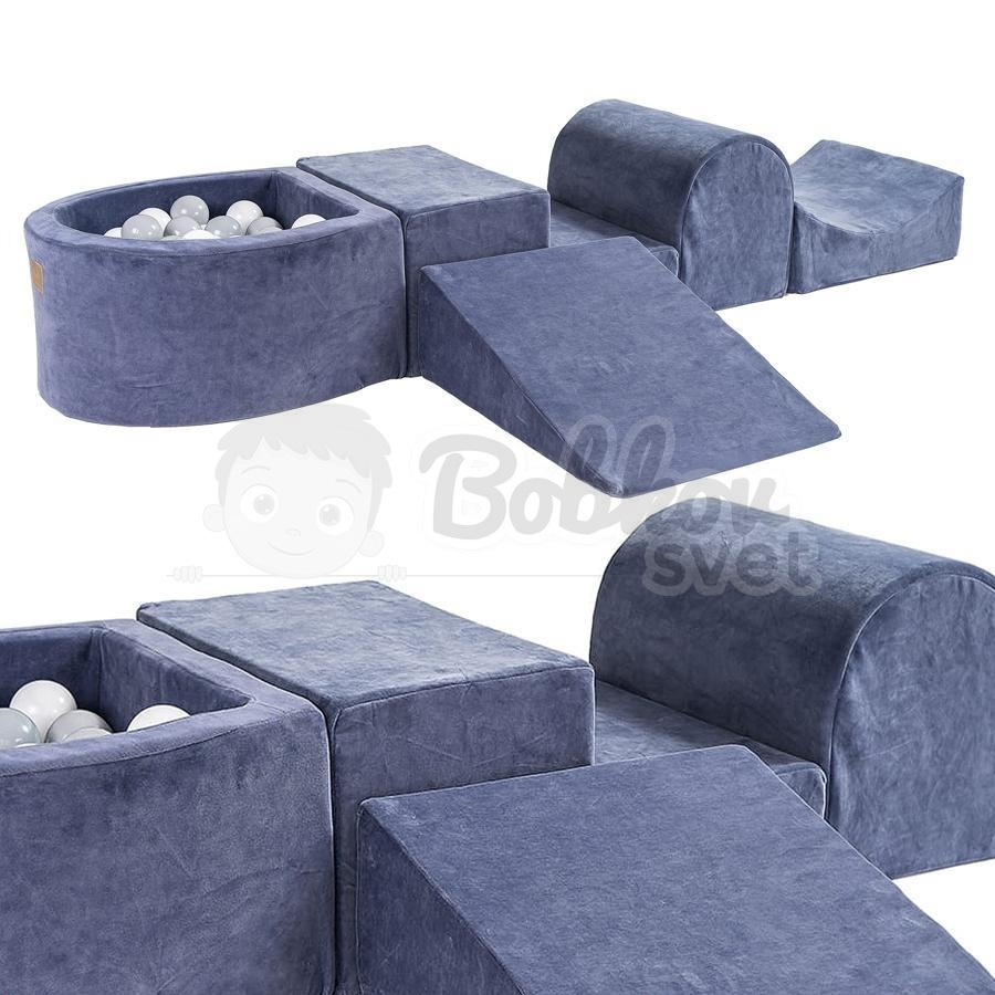 Bazénová hracia zostava šedomodrá + sada 100 guličiek - model KR07014