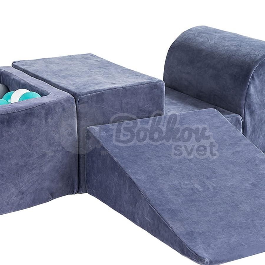 Bazénová hracia zostava šedomodrá + sada 100 guličiek - model KR07012