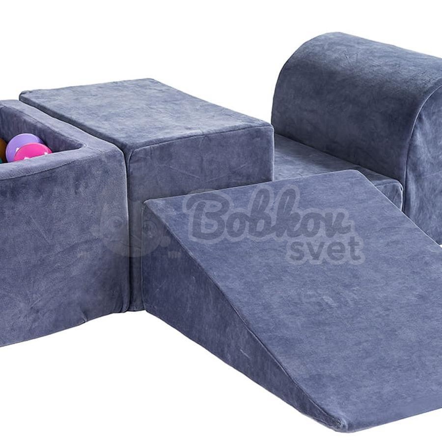Bazénová hracia zostava šedomodrá + sada 100 guličiek - model KR07011