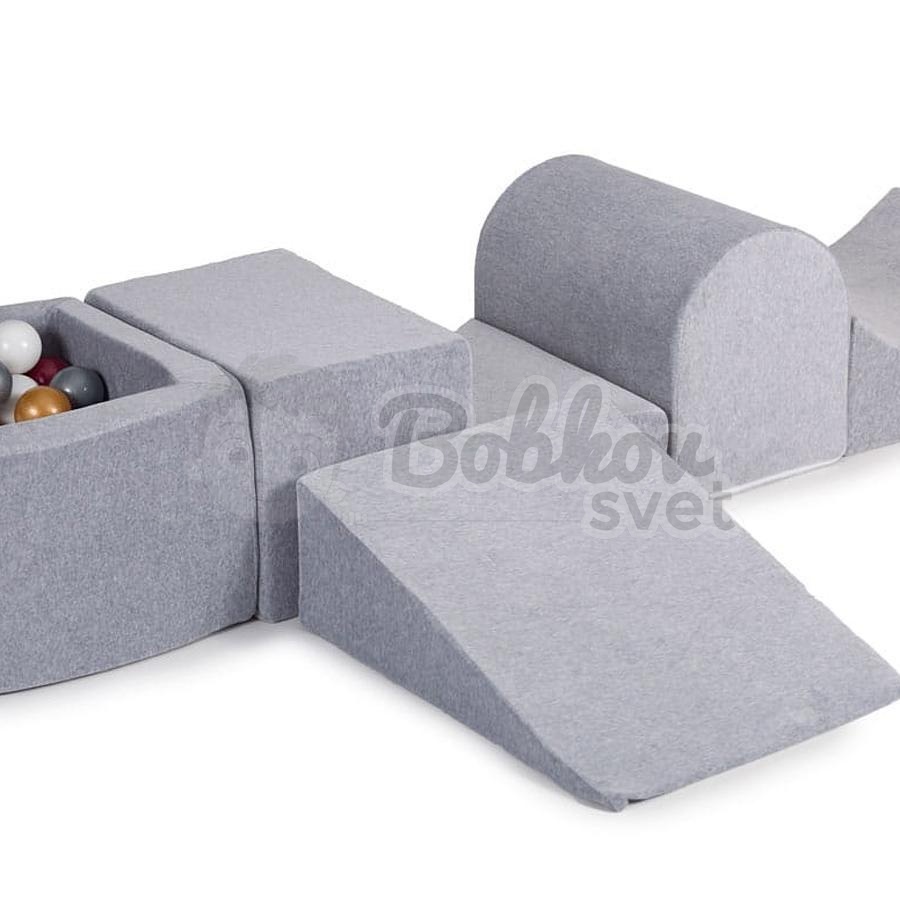 Bazénová hracia zostava sivá + sada 100 guličiek - model KR0024