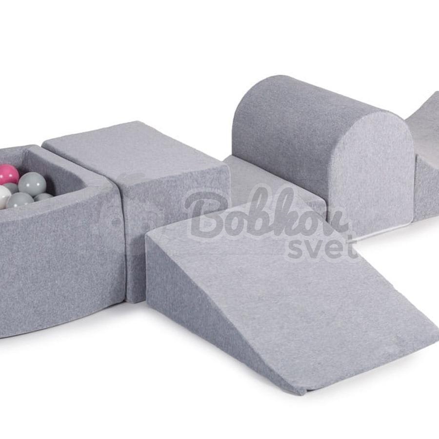 Bazénová hracia zostava sivá + sada 100 guličiek - model KR0038