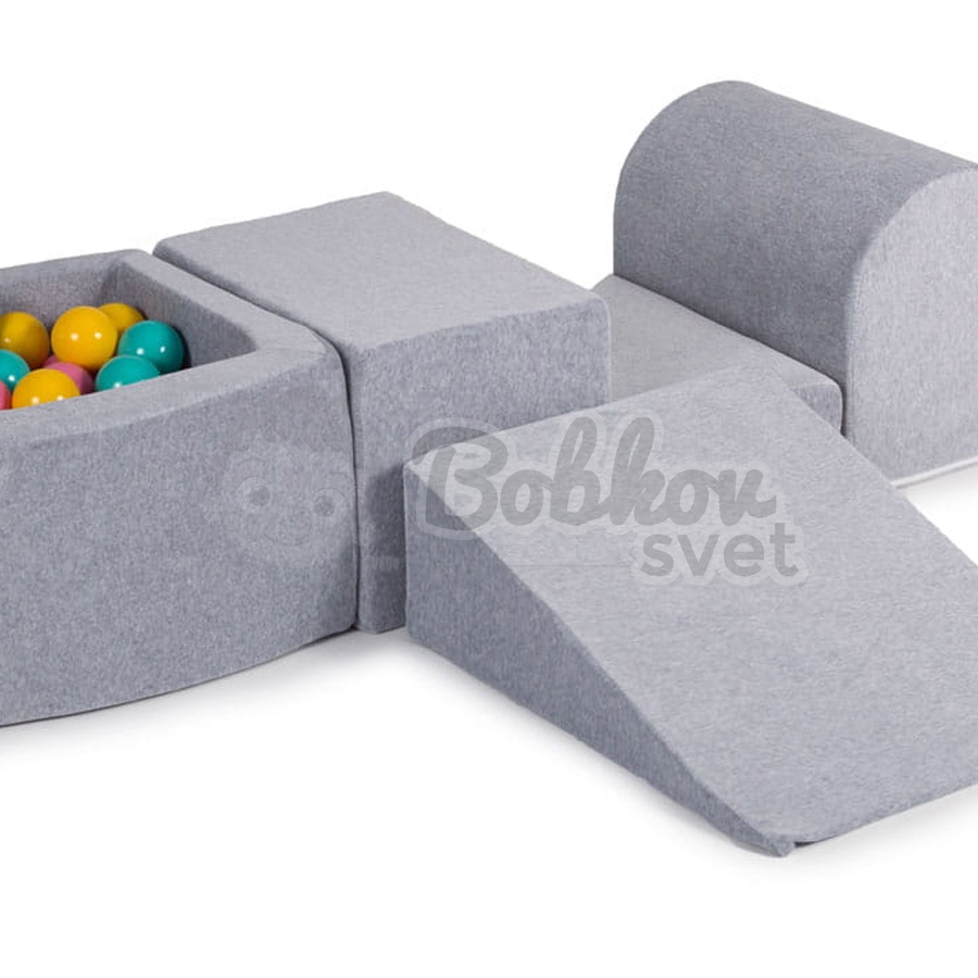 Bazénová hracia zostava sivá + sada 100 guličiek - model KR0014IE