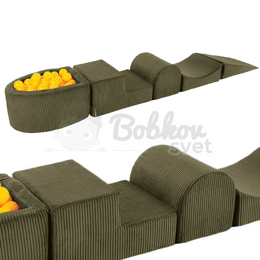 Bazénová hracia zostava Corduroy Estetic KHAKI + sada 100 guličiek - model KR01212