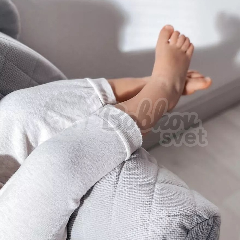 Detské ZAMATOVÉ kreslo s uškami a bočným vreckom - GRAY