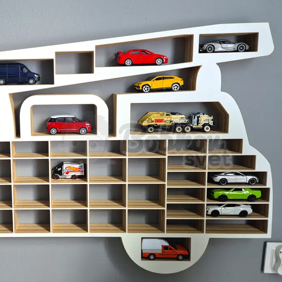 Veľký organizér na malé autíčka / angličáky - model POŽIARNA STRÁŽ XXL