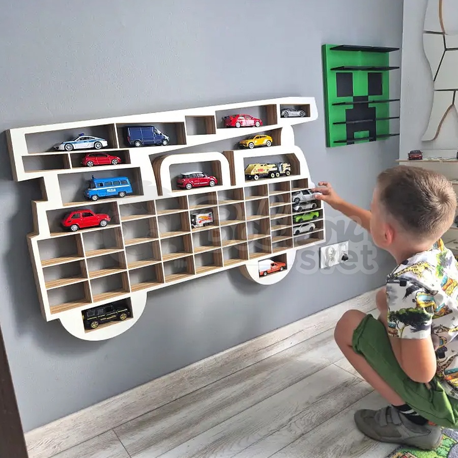 Veľký organizér na malé autíčka / angličáky - model POŽIARNA STRÁŽ XXL