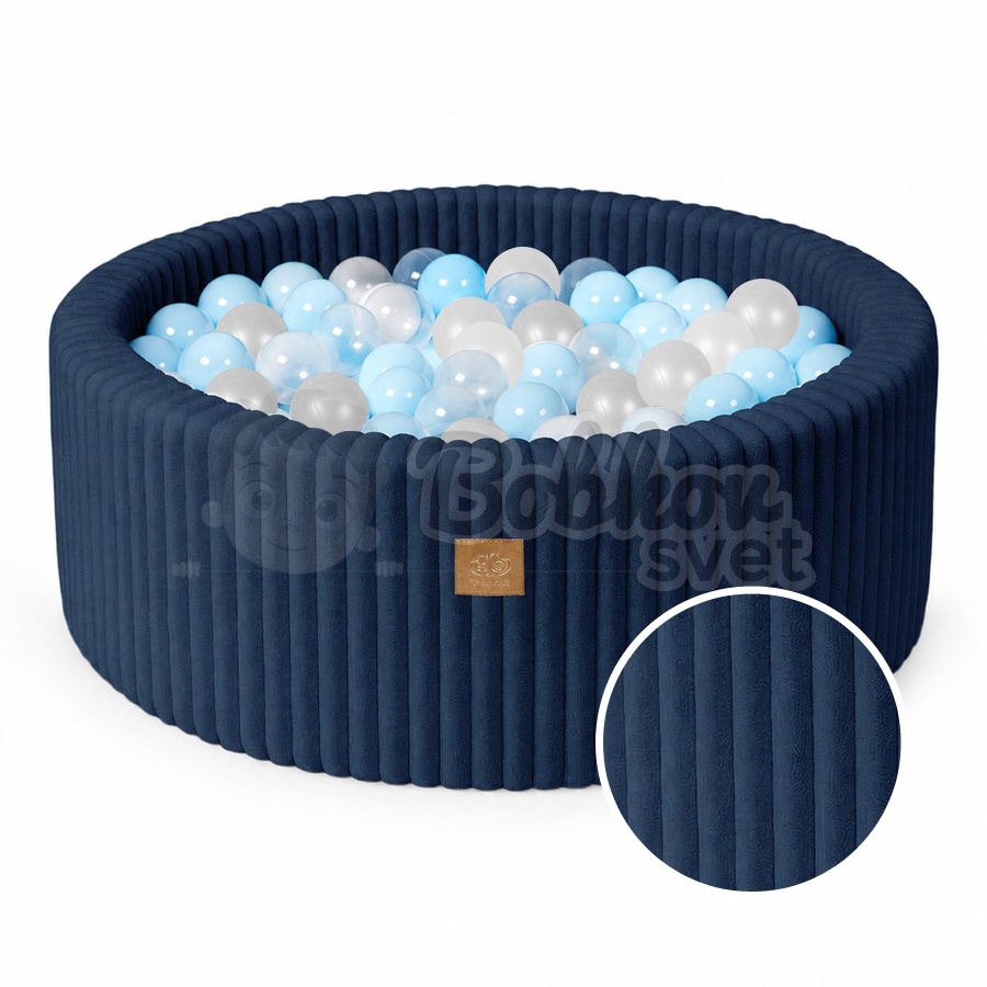 Detský suchý bazén CHURROS hard - Midnight BLUE s guličkami 200 ks (90x30cm)
