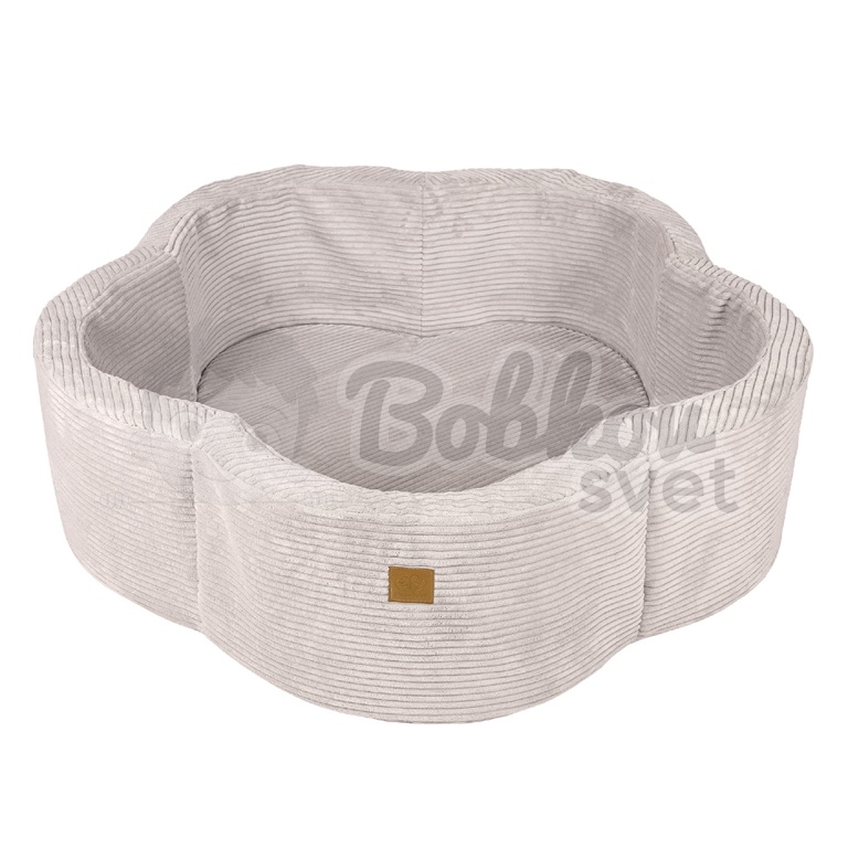 Suchý bazén kvietok s podložkou a guličkami 200 ks (ø 103cm) - Corduroy Estetic ECRU