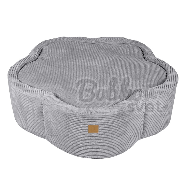 Suchý bazén kvietok s podložkou a guličkami 200 ks (ø 103cm) - Corduroy Estetic GRAY