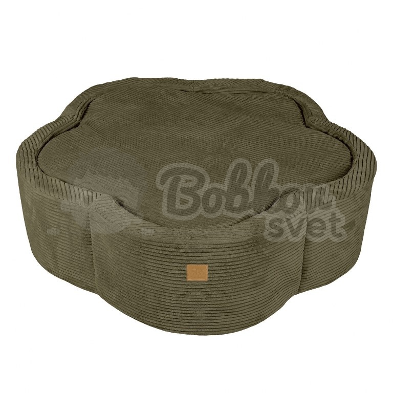 Suchý bazén kvietok s podložkou a guličkami 200 ks (ø 103cm) - Corduroy Estetic KHAKI