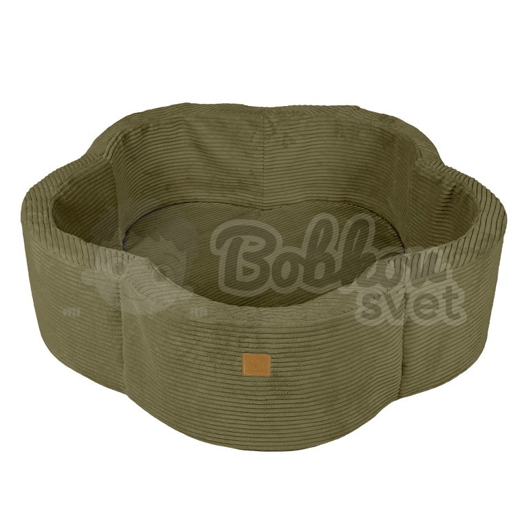 Suchý bazén kvietok s podložkou a guličkami 200 ks (ø 103cm) - Corduroy Estetic KHAKI