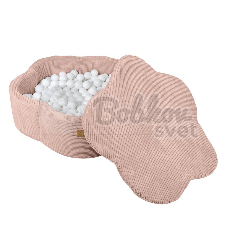 Suchý bazén kvietok s podložkou a guličkami 200 ks (ø 103cm) - Corduroy Estetic PINK