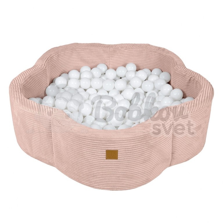 Suchý bazén kvietok s podložkou a guličkami 200 ks (ø 103cm) - Corduroy Estetic PINK