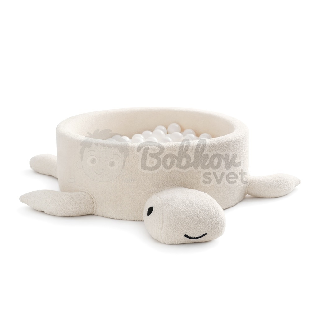 Detský suchý bazén Turtle EXCLUSIVE Boucle s guličkami 200 ks (ø 90cm) soft BEIGE
