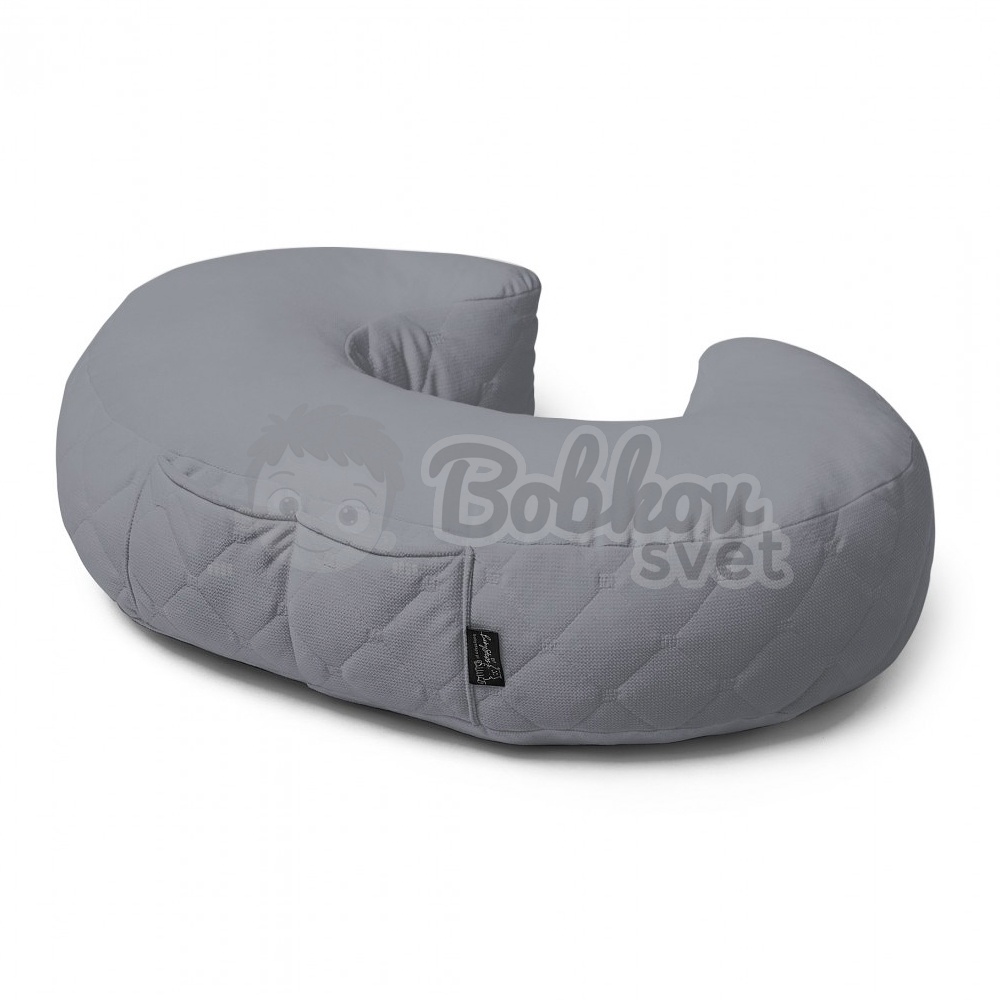 Vankúš na kojenie VELVET / pohodlné dojčenie - Dark grey