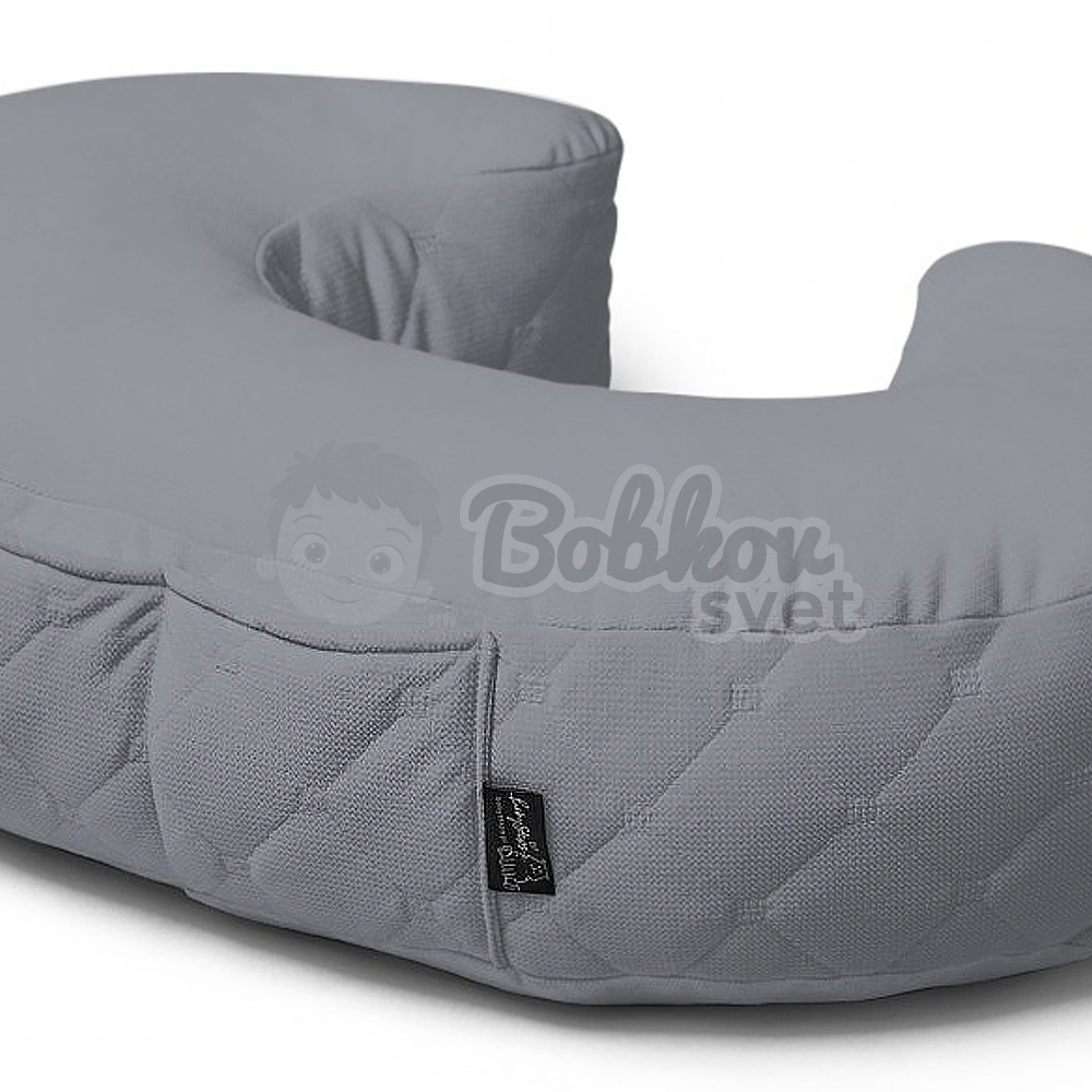 Vankúš na kojenie VELVET / pohodlné dojčenie - Dark grey