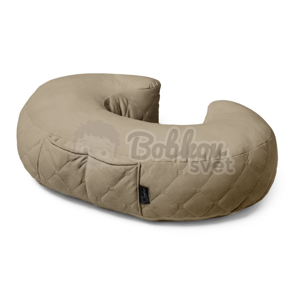 Vankúš na kojenie VELVET / pohodlné dojčenie - Vintage beige