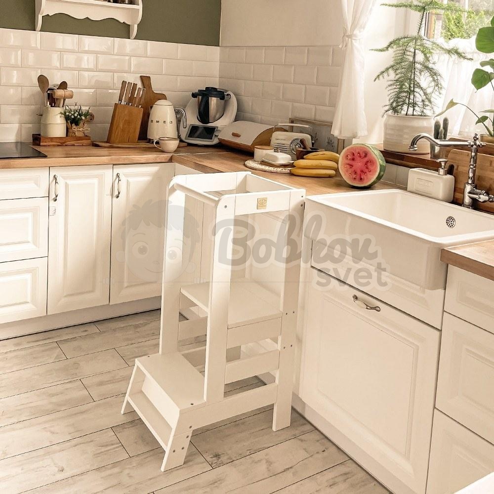Učiaca veža MeowBaby® Kitchen Helper KOMBI čierno-prírodná