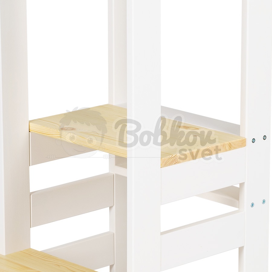 Učiaca veža MeowBaby® Kitchen Helper KOMBI bielo-prírodná