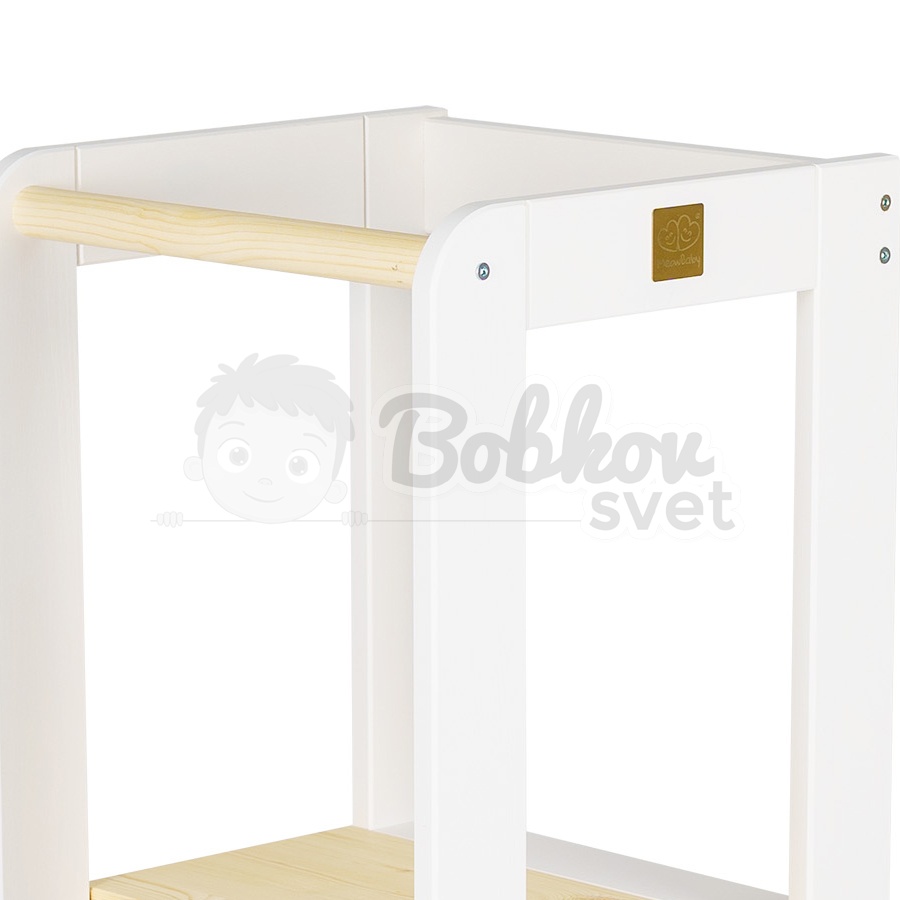 Učiaca veža MeowBaby® Kitchen Helper KOMBI bielo-prírodná