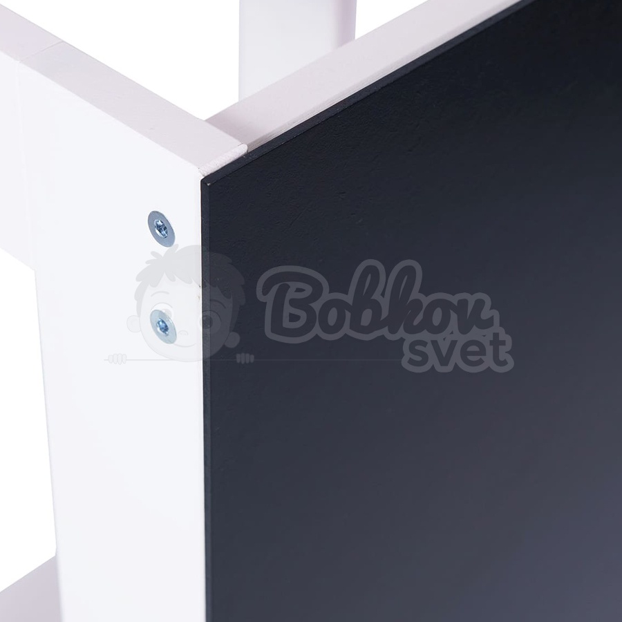 Učiaca veža MeowBaby® Kitchen Helper KOMBI bielo-prírodná s tabuľkou