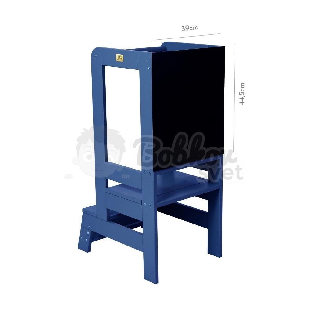Učiaca veža MeowBaby® Kitchen Helper s tabuľkou - modrá