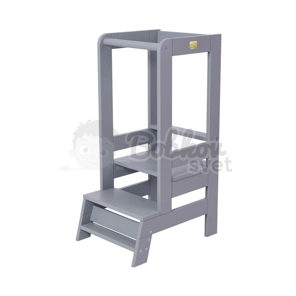 Učiaca veža MeowBaby® Kitchen Helper sivá