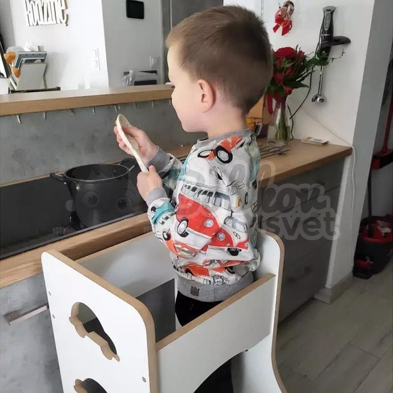 Učiaca veža SAFE - Kitchen Helper biela - AUTÁ