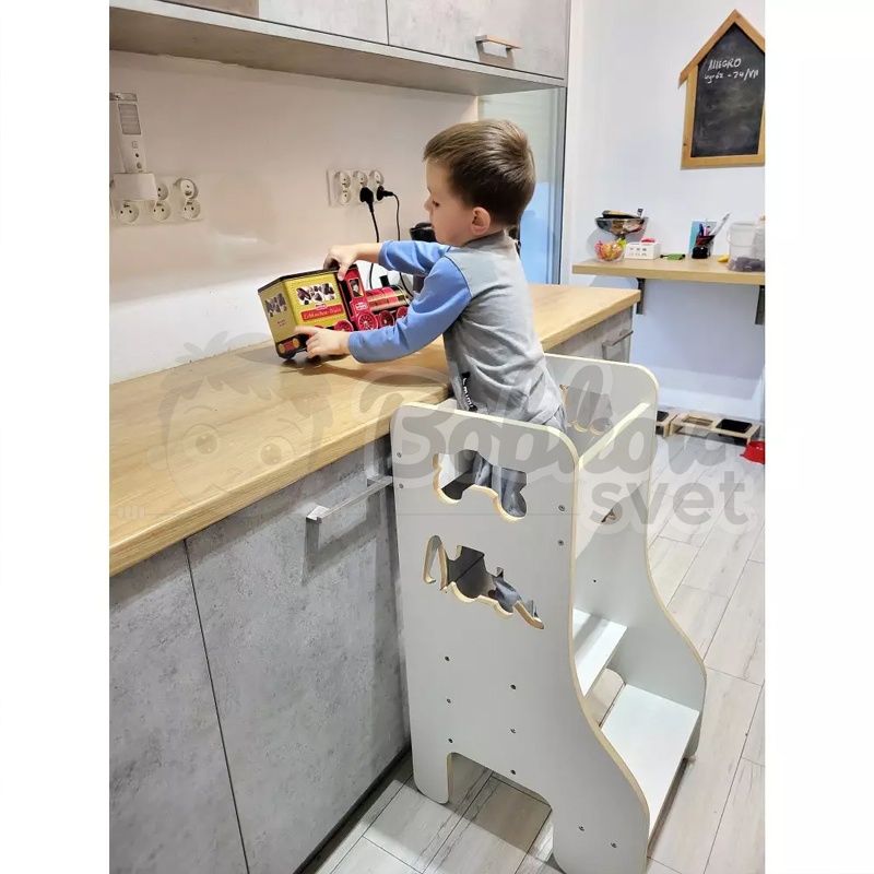 Učiaca veža SAFE - Kitchen Helper biela - PRACOVNÉ AUTÁ