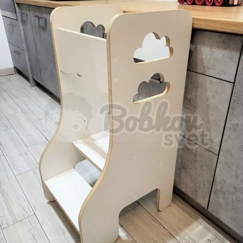 Učiaca veža SAFE - Kitchen Helper biela - OBLÁČIKY