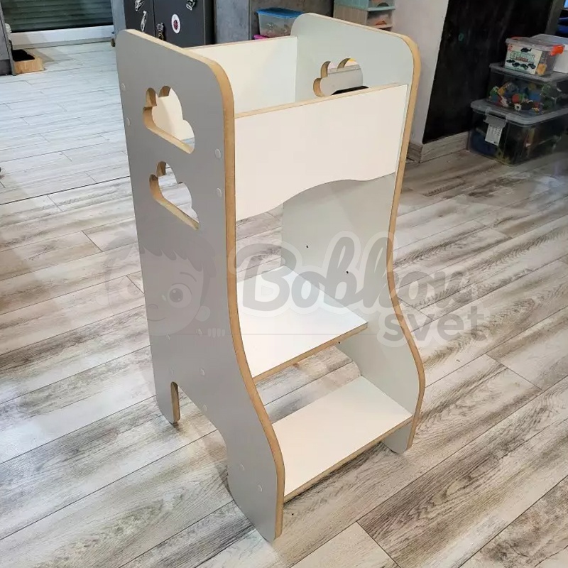 Učiaca veža SAFE - Kitchen Helper biela - OBLÁČIKY