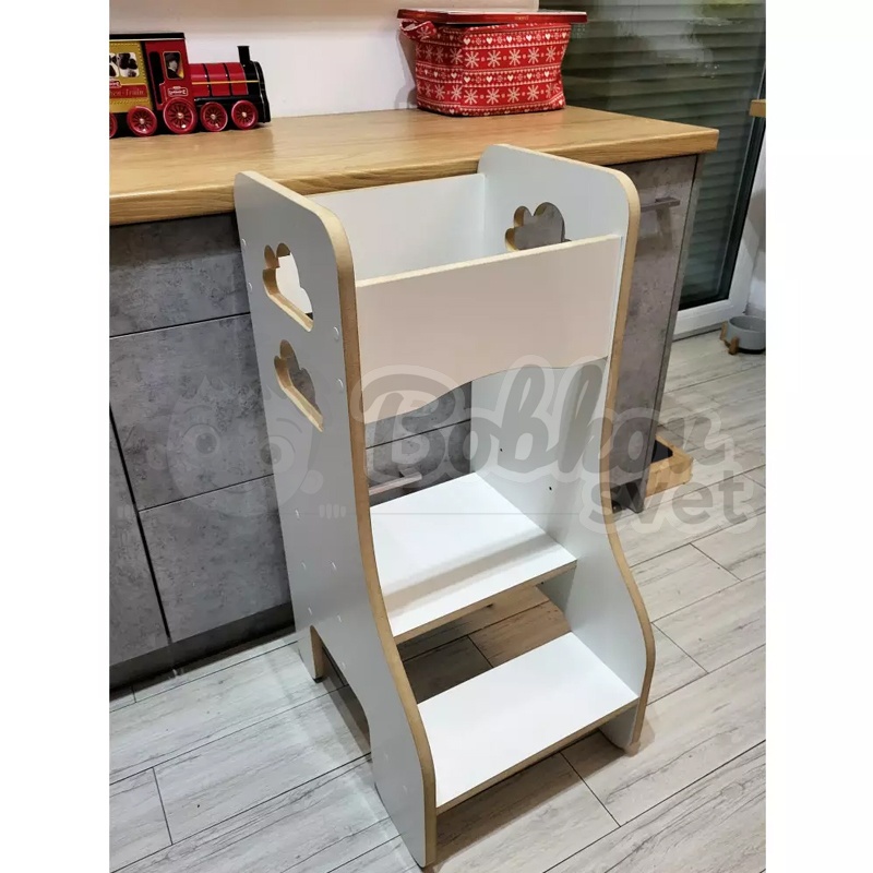 Učiaca veža SAFE - Kitchen Helper biela - OBLÁČIKY