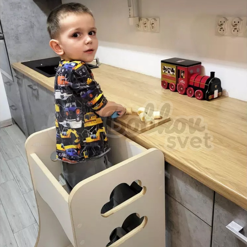 Učiaca veža SAFE - Kitchen Helper biela - OBLÁČIKY
