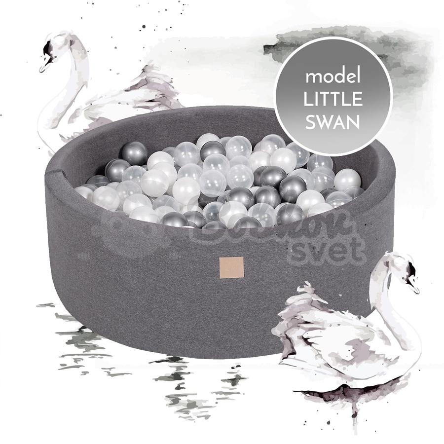Detský suchý bazén EXCLUSIVE MeowBaby® model Little Swan s guličkami 250 ks (90x30cm)