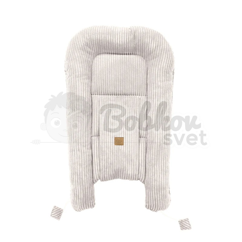 Rebrované menčestrové hniezdo pre bábätko MeowBaby - Corduroy Estetic ECRU