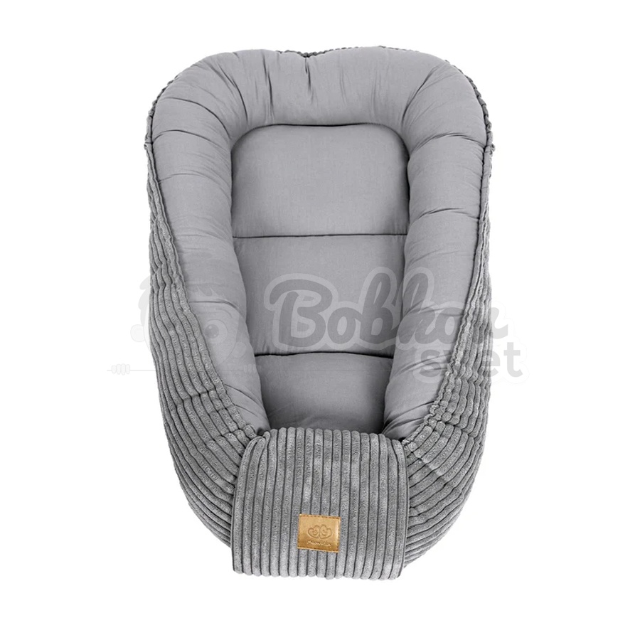 Rebrované menčestrové hniezdo pre bábätko MeowBaby - Corduroy Estetic GRAY