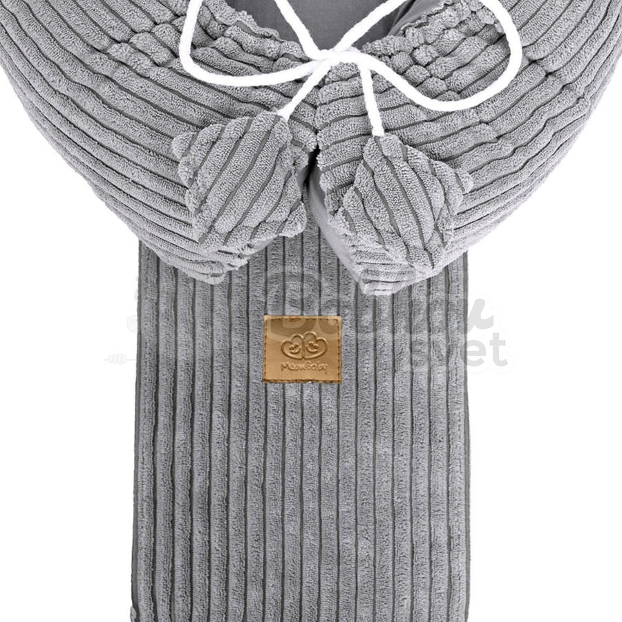 Rebrované menčestrové hniezdo pre bábätko MeowBaby - Corduroy Estetic GRAY