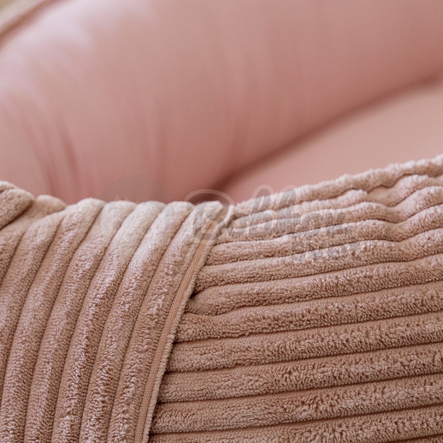 Rebrované menčestrové hniezdo pre bábätko MeowBaby - Corduroy Estetic PINK
