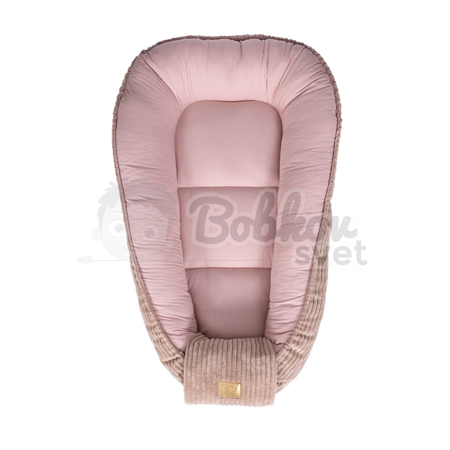 Rebrované menčestrové hniezdo pre bábätko MeowBaby - Corduroy Estetic PINK
